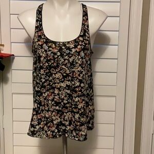 American Rag Black Floral Tank Top
